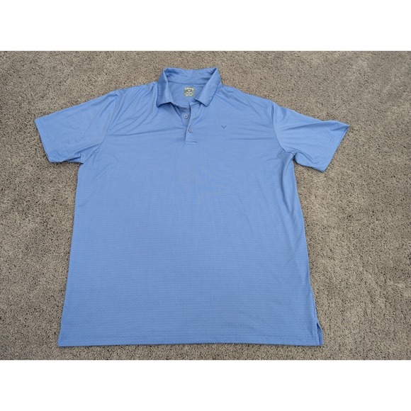 Callaway Polo Shirt Mens Extra Large Opti-Dri Blue Short Sleeve Logo Golf Casual - Picture 1 of 6